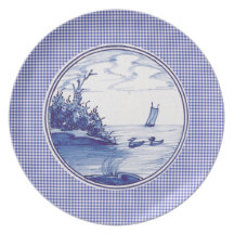 Dutch traditional blue tile plate