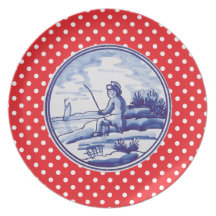 Dutch traditional blue tile plates