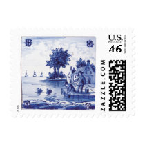 Dutch traditional blue tile stamp