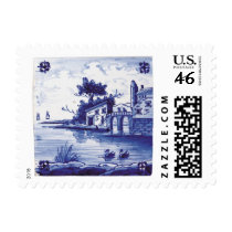 Dutch traditional blue tile postage stamps