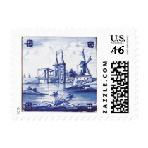 Dutch traditional blue tile stamps