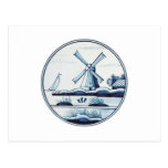 Dutch traditional blue tile postcard