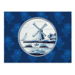 Dutch traditional blue tile postcards