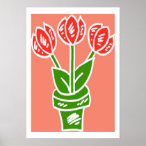 Dutch Tulips red Green posters