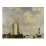 Dutch Vessels Inshore and Men Bathing, 1661 Postcard