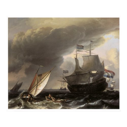 Dutch Vessels on a Stormy Sea c. 1690 print