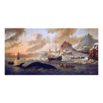 Dutch Whalers Near Spitsbergen by Abraham Storck Custom Photo Card