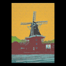 Dutch Wind Mill Van Gogh Style invitations