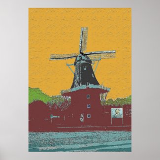 Dutch Wind Mill Van Gogh Style print