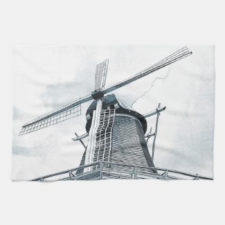 Dutch windmill kitchen towel