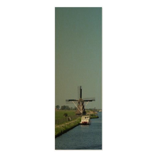 Dutch Windmill River Photo Bookmark Business Card (front side)