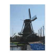 Dutch Windmill Silhouette Postcard