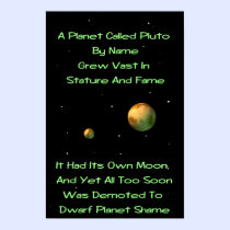 Dwarf Planet Pluto Limerick posters