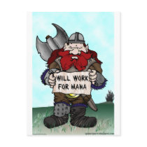 Dwarf: Will Work for Mana Post Cards