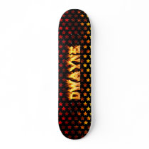 Dwayne skateboard fire and flames design.