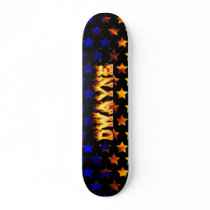 Dwayne skateboard fire and flames design.