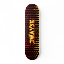 Dwayne skateboard fire and flames design.
