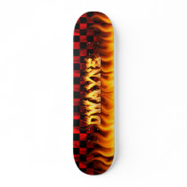 Dwayne skateboard fire and flames design.