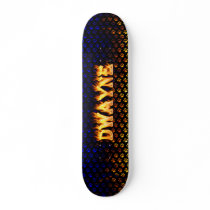 Dwayne skateboard fire and flames design.