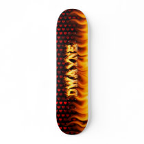 Dwayne skateboard fire and flames design.