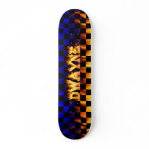 Dwayne skateboard fire and flames design.