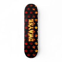 Dwayne skateboard fire and flames design.