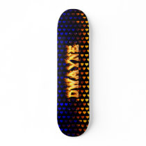 Dwayne skateboard fire and flames design.
