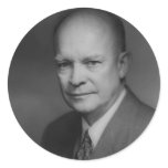 Dwight D. Eiserhower Portrait Round Stickers
