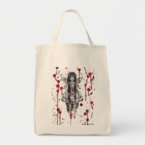 gothic, lolita, fairy, vampire, elf, insect, blood, bloody, stain, red, horror, goth, emo, doll, zombie, wings, devil, daemon, dark, fantasy, art, painting, zerick, delphine, levesque, demers, rococo, japan, anime, japanese, dress, wound, fly, damaged, Bag with custom graphic design