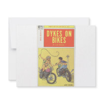 Dykes On Bikes - '60s lesbian pulp novel invitations