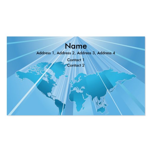 dynamic 3d wordmap business card design (front side)