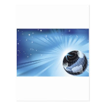 Dynamic 3d world globe background post card