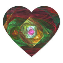 Dynamic Connections Abstract Art Heart Sticker