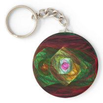 Dynamic Connections Abstract Art Keychain