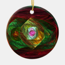 Dynamic Connections Abstract Art Round Ornament
