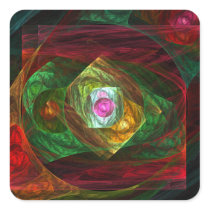 Dynamic Connections Abstract Art Square Sticker