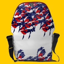 Dynamic Red and Blue messenger bags