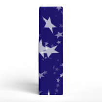 Dynamic Starfield: White Stars on Blue Background Vinyl Binder