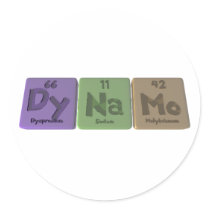 Dynamo-Dy-Na-Mo-Dysprosium-Sodium-Molybdenum.png Round Stickers