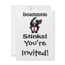 Dysautonomia Stinks Skunk (red) Awareness Custom Announcement