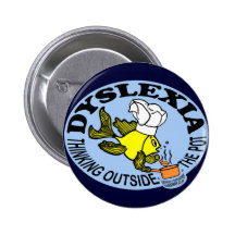 Dyslexia Chef Fish Sparky thinking outside the pot Buttons