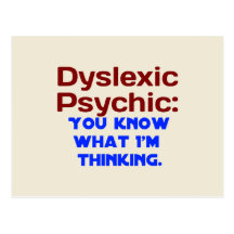 Dyslexic Psychic Postcards
