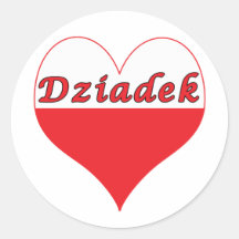 Dziadek Polish Heart Stickers