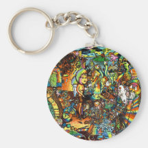 E Bent Psychedelic Art Key Chain
