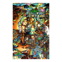 E Bent Psychedelic Art Stationery Paper