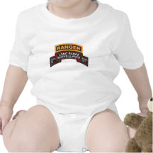 E Co 51st Infantry LRS Scroll, Ranger Tab Baby Bodysuit