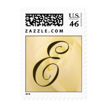 E - Custom Monogram Postage White Rose postage by aslentz E - Custom Monogram Postage White Rose postage