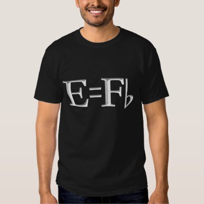 e=f flat  on dark t-shirt