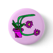 E - Flowers Monogram Button by elenaind E - Flowers Monogram Button