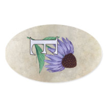 E for Echinacea Floral Monogram stickers